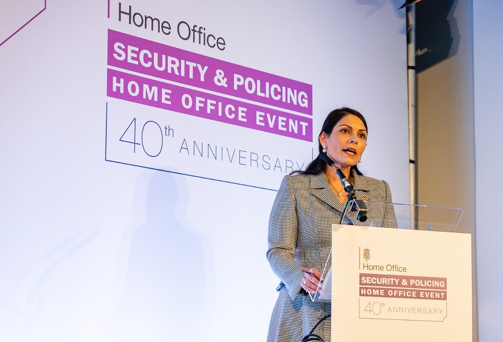 The Rt Hon Priti Patel MP, Secretary of State for the Home Department.
