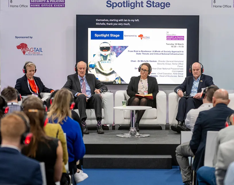 Panellists discuss security topics on the Spotlight Stage at Security & Policing.
