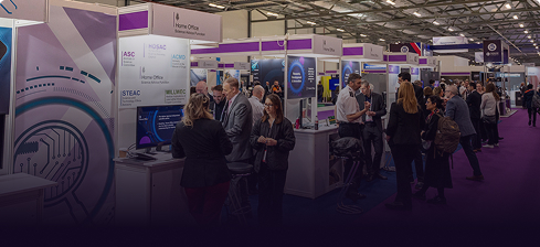 Visitors explore displays in the Innovation Zone at Security & Policing.