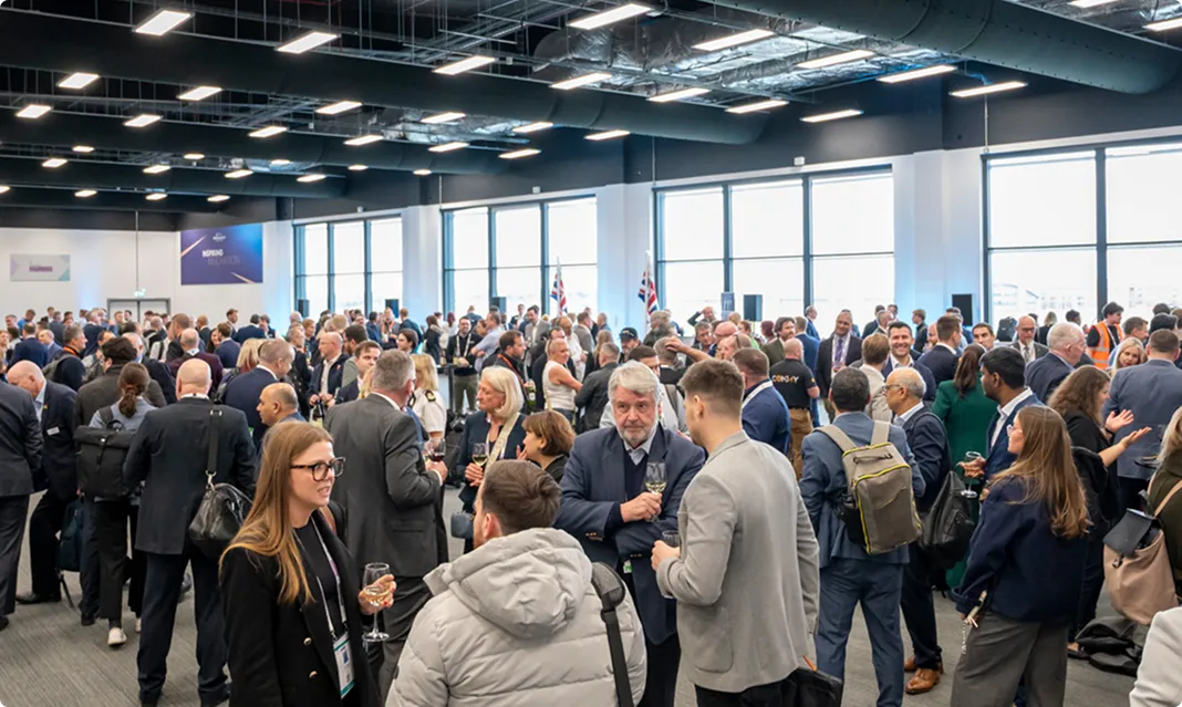 Attendees gather for a networking reception at Security & Policing.